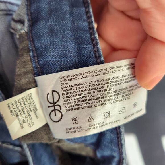 Social Standard by Sanctuary Raw Hem Mid Rise Kick Crop Jeans Blue Size 8 - Picture 14 of 15